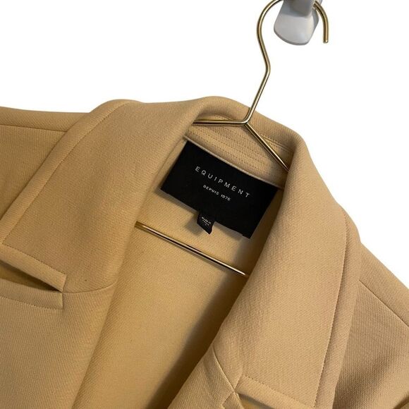 Equipment Alyssandra Long Line Knit Trench Coat in Biscuit Size Small - Picture 4 of 8